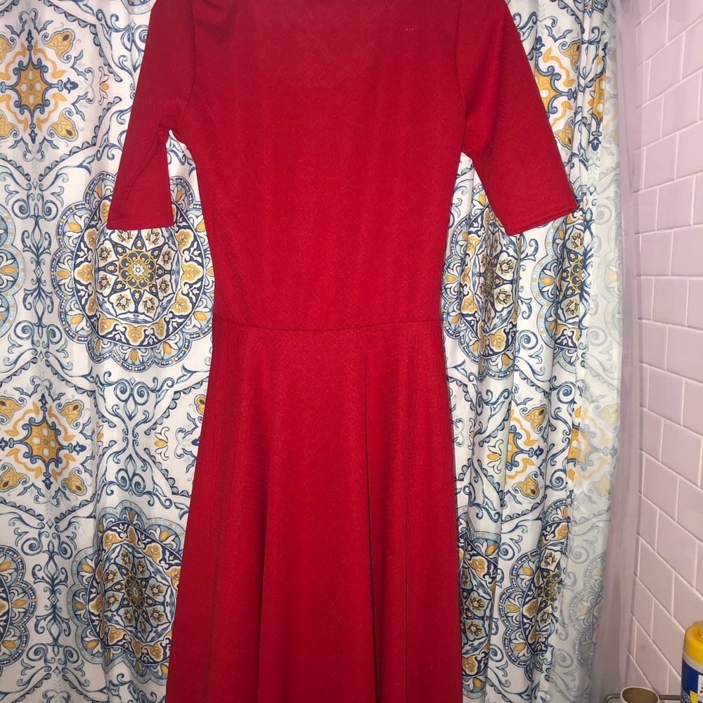 Lularoe Red Nicole Small Holiday Dress S
